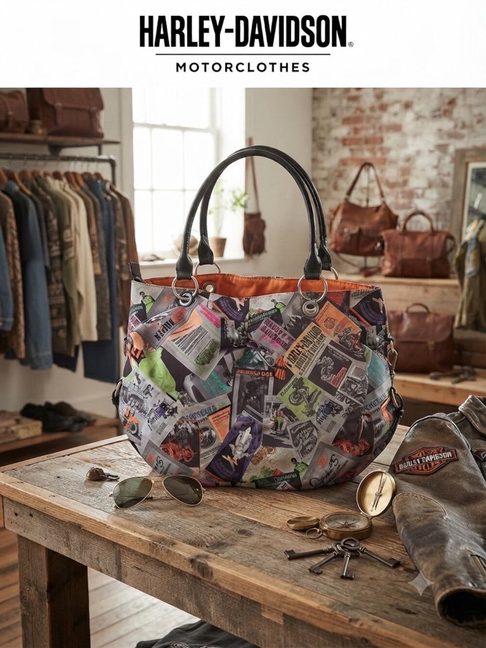 Harley-Davidson Vintage-Style Graphic Tote